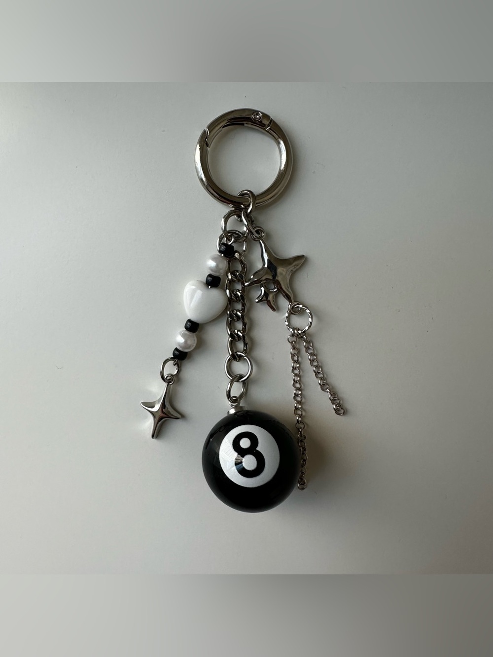 Silver 8 Ball Keychain
